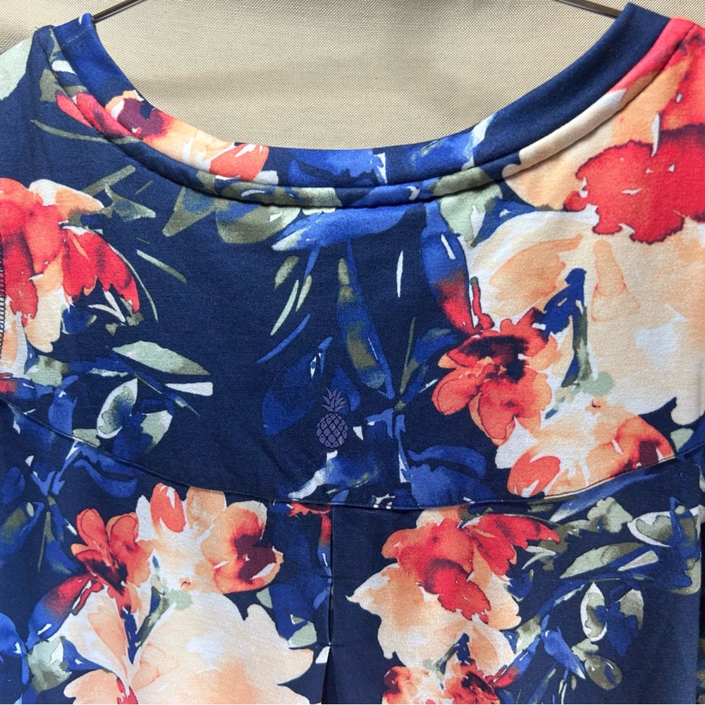 Tommy Bahama Floral Tank Top - Navy and Coral - Picture 4 of 9